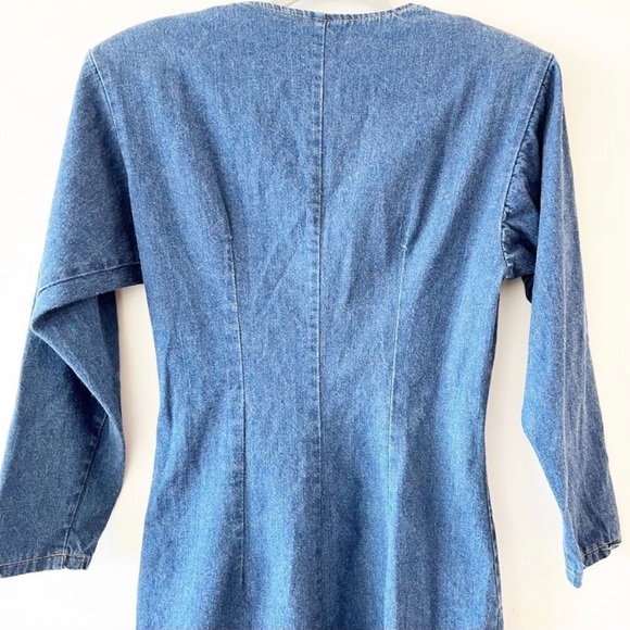 Vintage Hollywood BLVD Denim Dress 80’s Style Size 9 Snap Front - Picture 4 of 6